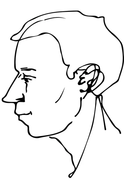 Croquis vectoriel d'un beau profil d'homme — Image vectorielle