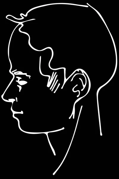 Bosquejo vectorial de un hermoso perfil de hombre — Vector de stock