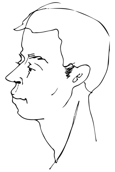 Croquis vectoriel d'un beau profil d'homme — Image vectorielle