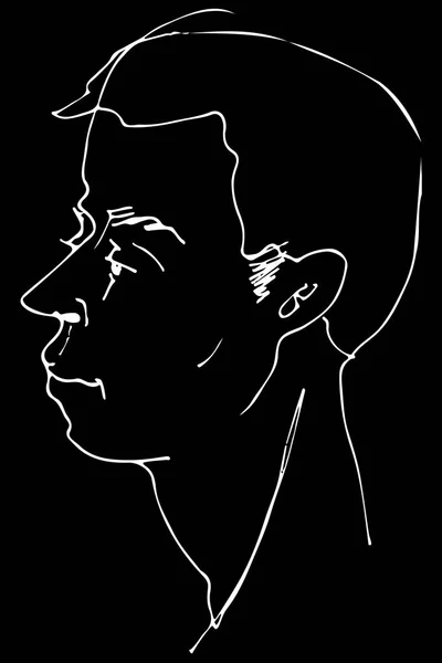 Bosquejo vectorial de un hermoso hombre profil — Archivo Imágenes Vectoriales