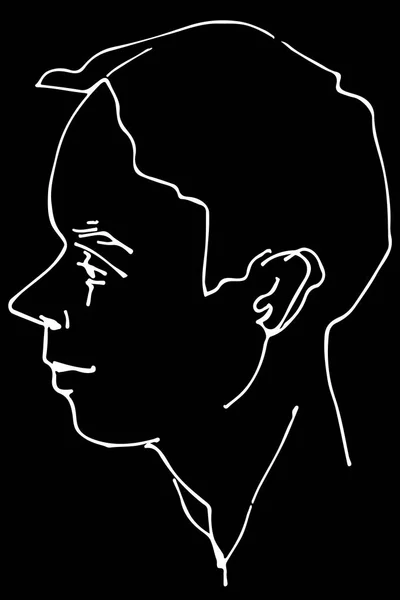 Bosquejo vectorial de un hermoso perfil de hombre — Vector de stock