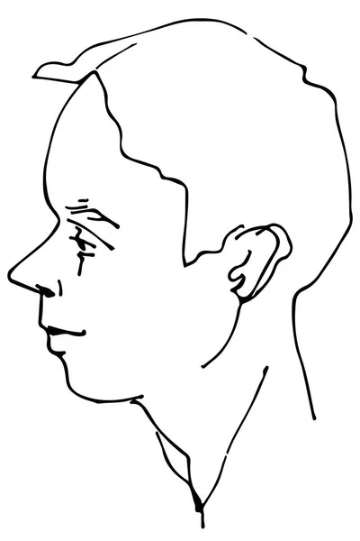 Vektor skicu profilu krásný muž — Stockový vektor
