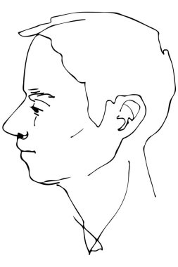 bir güzel adam profili vektör çizimi