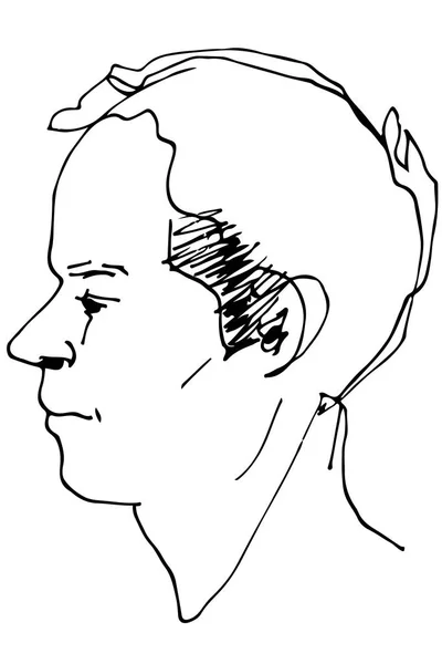 Croquis vectoriel d'un beau profil d'homme — Image vectorielle