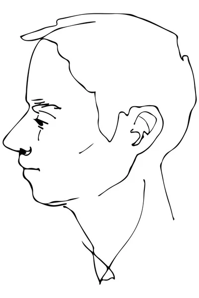 Vector sketch of a beautiful man profile — Stock Vector