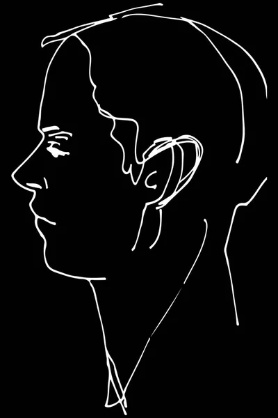 Croquis vectoriel d'un beau profil d'homme — Image vectorielle