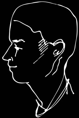 bir güzel adam profili vektör çizimi