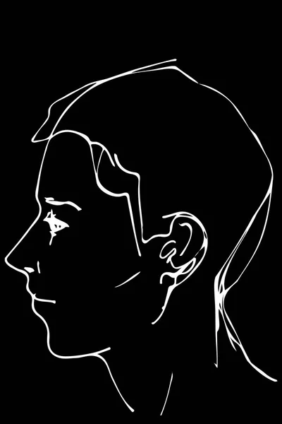 Bosquejo vectorial de un hermoso perfil de hombre — Vector de stock