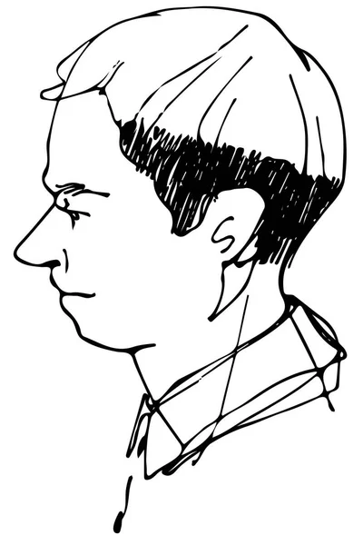 Vector sketch of a beautiful man profile — Stock Vector
