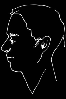 bir güzel adam profili vektör çizimi