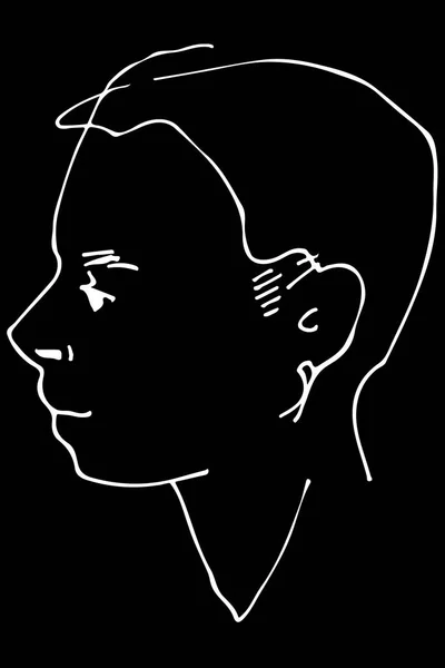 Bosquejo vectorial de un hermoso perfil de hombre — Vector de stock