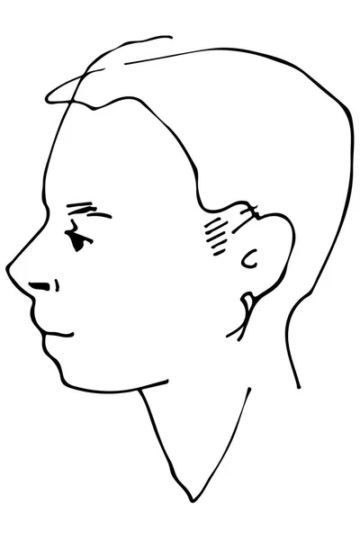 Vektor skicu profilu krásný muž — Stockový vektor