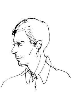  bir güzel adam profili vektör çizimi