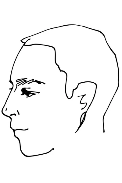 Bosquejo vectorial de un hermoso perfil de hombre — Archivo Imágenes Vectoriales