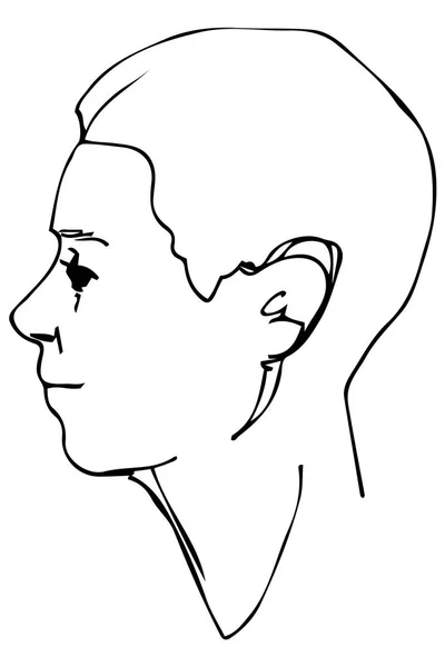 Esboço vetorial de um belo perfil de homem —  Vetores de Stock