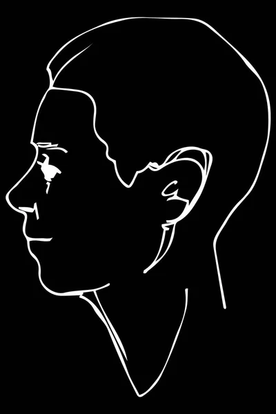 Bosquejo vectorial de un hermoso perfil de hombre — Archivo Imágenes Vectoriales