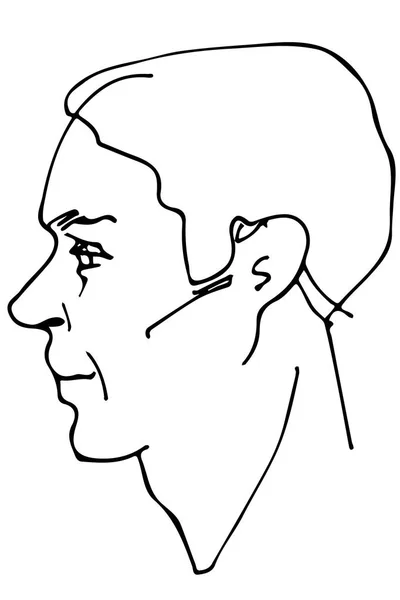 Vector skiss av en vacker man profil — Stock vektor