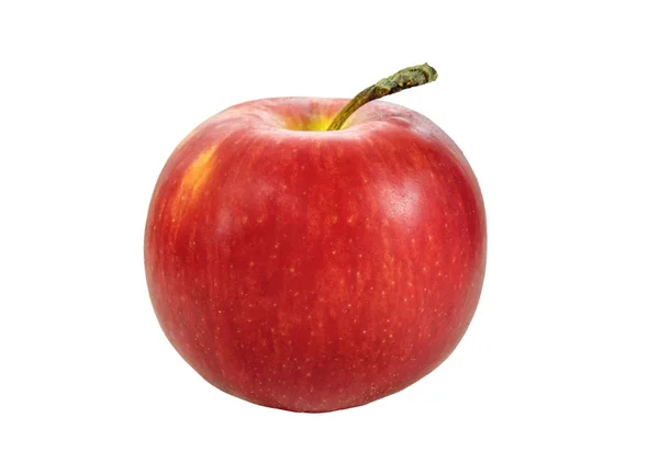 Czerwone dojrzałe jabłko na białym tle — Zdjęcie stockowe