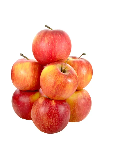 Ripe red apples on a white background — Stock Photo, Image