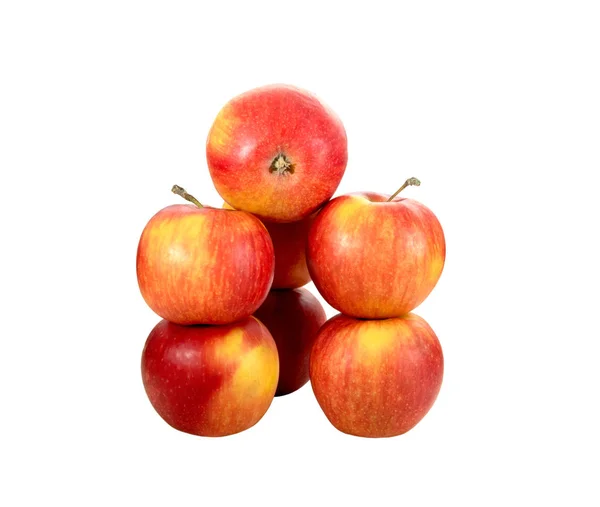 Zralá červená jablka na bílém pozadí — Stock fotografie