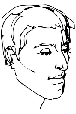 bir güzel adam profili vektör çizimi