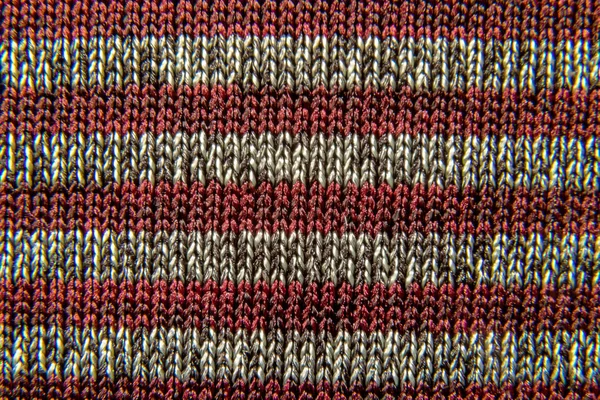 Fond d'un tissu de tissage rayé rouge-gris gros plan — Photo