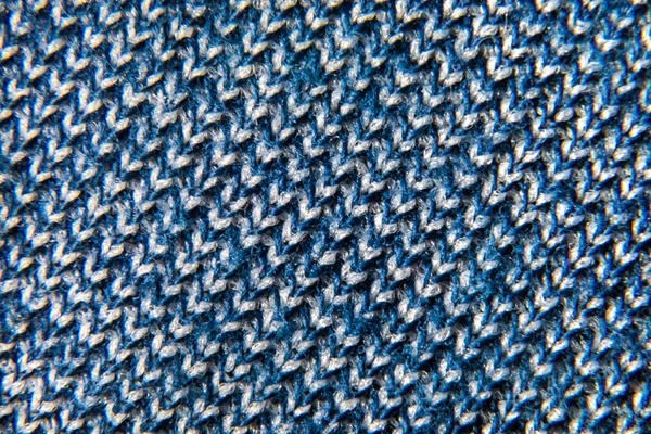 Background of fabric blue and white close-up weaving — Stock Photo, Image