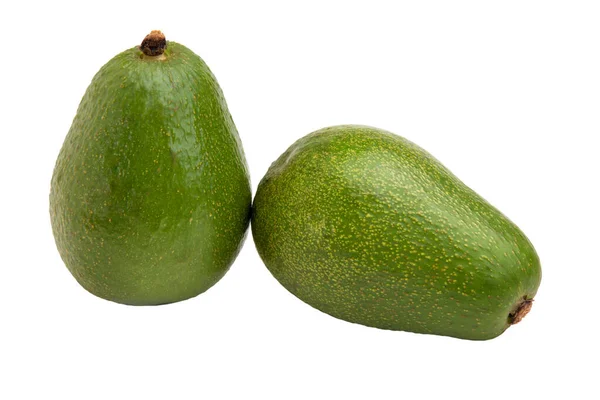 Image Two Ripe Avocado Fruits White Background — Stock Photo, Image