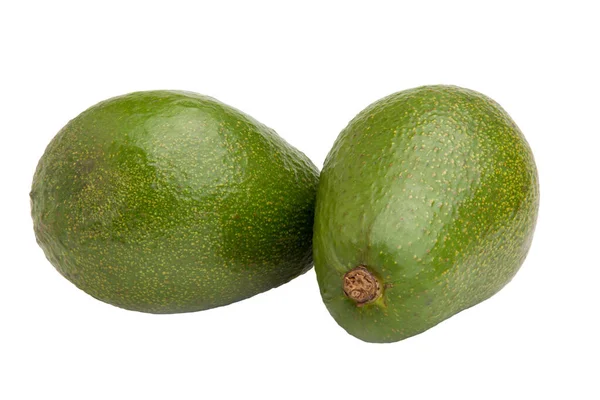 Image Two Ripe Avocado Fruits White Background — Stock Photo, Image