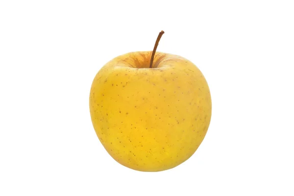 Εικόνα Ενός Κίτρινου Μήλου Λευκό Φόντο — Φωτογραφία Αρχείου