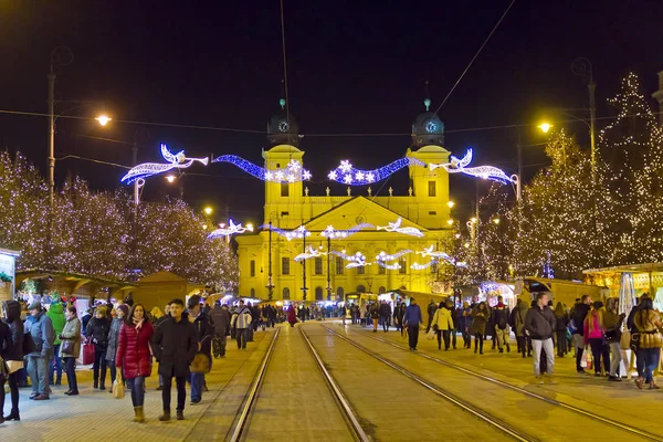 Christmas market in Debrecen, Hungary — Stock Photo, Image