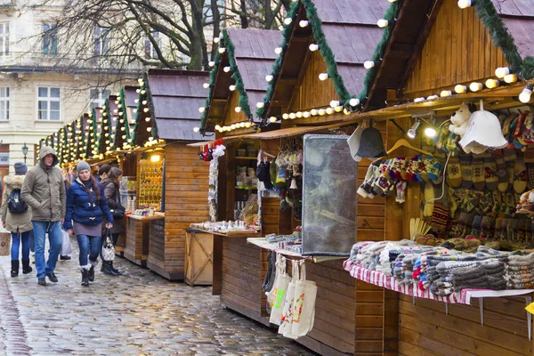 Christmas market in Lviv, Ukraine — Stock Photo, Image