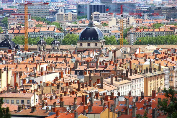 Lyon, Fransa havadan görünümü — Stok fotoğraf
