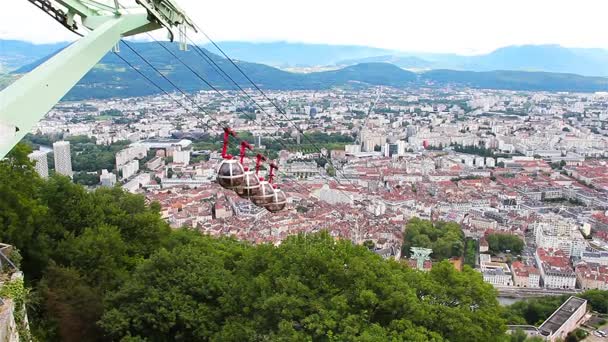 Grenoble havadan görünümü, Fransa — Stok video