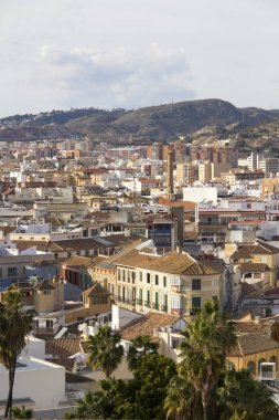 Malaga, İspanya havadan görünümü