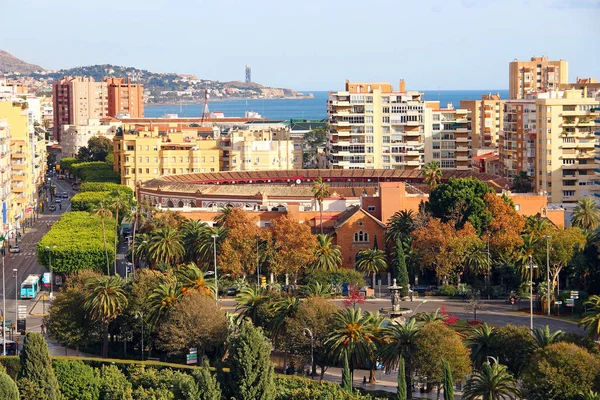 Luchtfoto van La Malagueta, Malaga, Spanje — Stockfoto