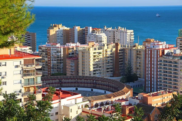 Luchtfoto van Malagueta stierenarena, Malaga, Spanje — Stockfoto