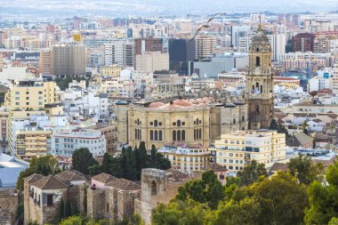 Malaga, İspanya havadan görünümü