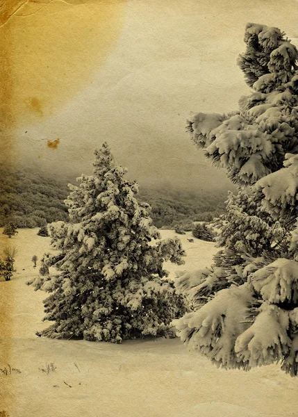 Winter retro foto — Stockfoto