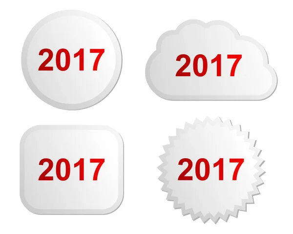 白 2017年ボタン — ストックベクタ