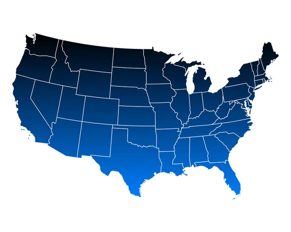 La mappa di USA — Vettoriale Stock