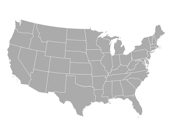 Gray map of USA — Stock Vector