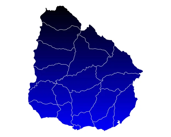 Přesná mapa Uruguay — Stockový vektor