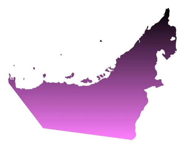 Karte der Vereinigten Arabischen Emirate — Stockvektor