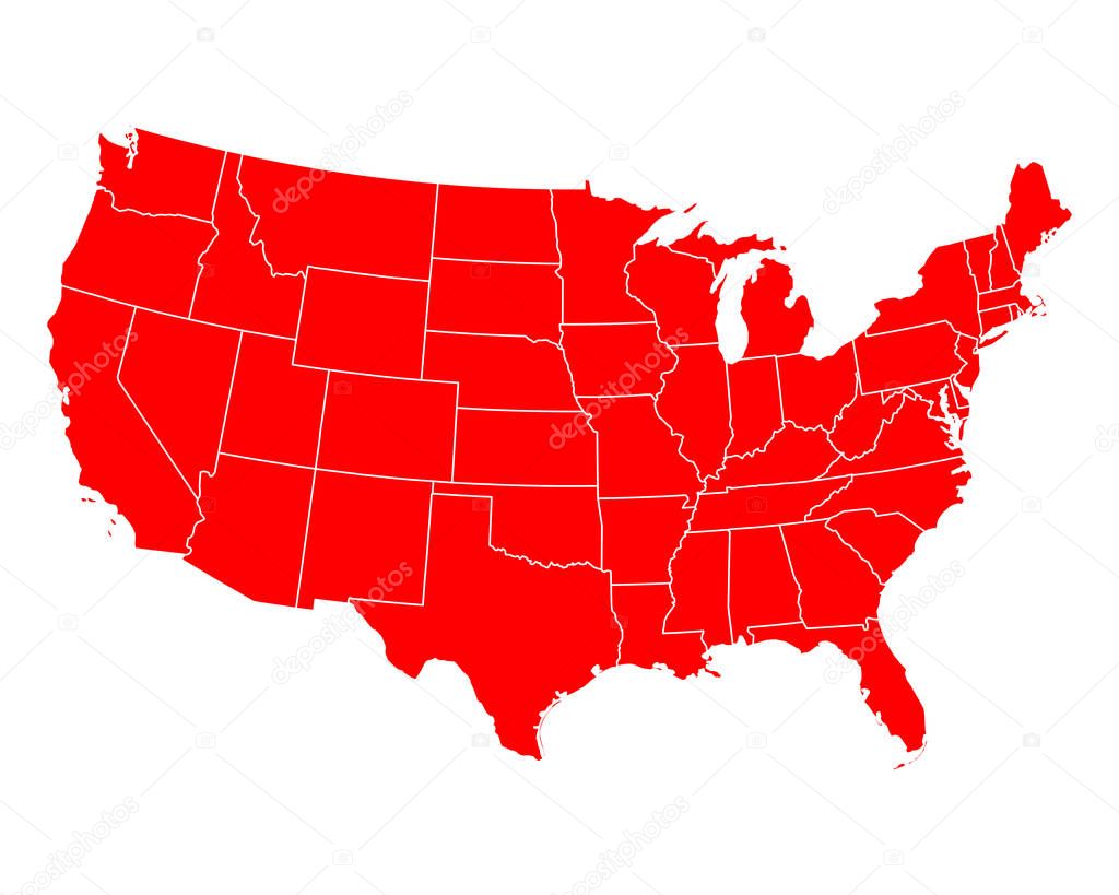 Accurate map of USA