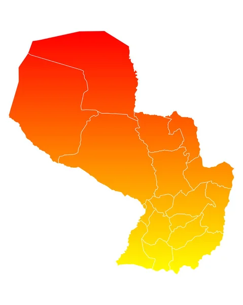 Mapa exacto de Paraguay — Archivo Imágenes Vectoriales