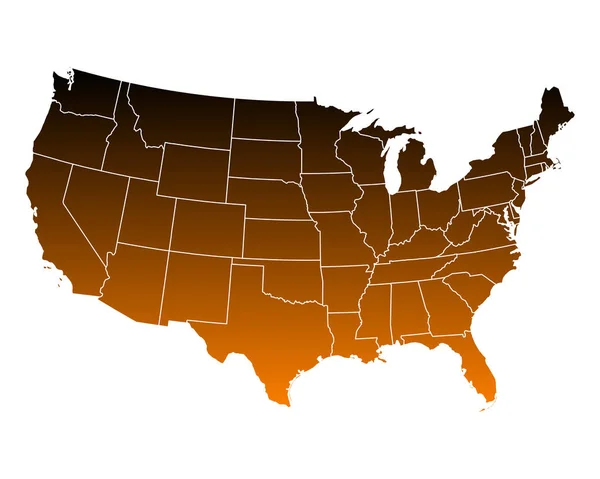 Dokładna mapa Usa — Wektor stockowy