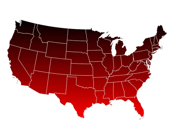 Mapa exacto de Estados Unidos — Vector de stock