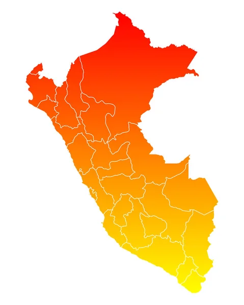 Dokładna mapa Peru — Wektor stockowy