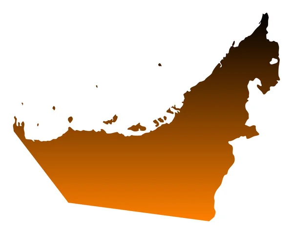 Karta över Förenade Arabemiraten — Stock vektor